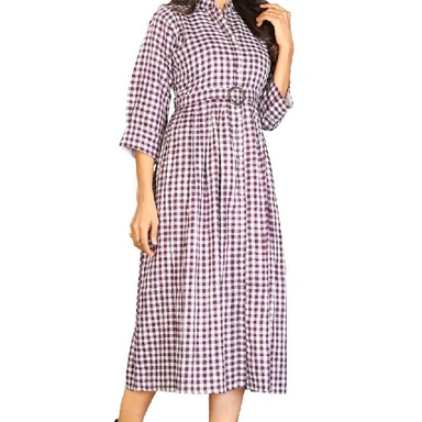 DESIGNER COTTON CHECKS KURTI 