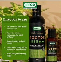 IFFCO Urban Gardens Doctor Neem+ 200ml – Organic Pest Repellent - Triple Action of Neem Oil, Pongamia Oil, Lemongrass Oil - 100% Water Soluble