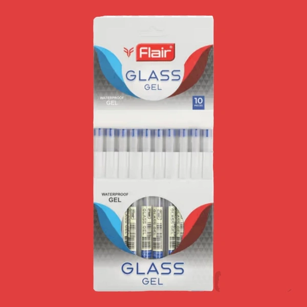Flair Glass Gel Pen Set Of 10 Pens - Blue