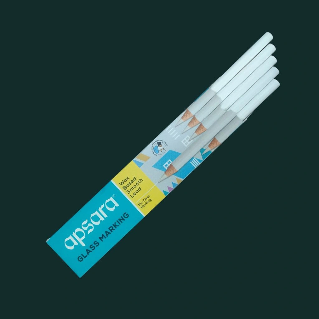 Apsara Glass Marking Pencil White Colour Set Of 10 Pencils