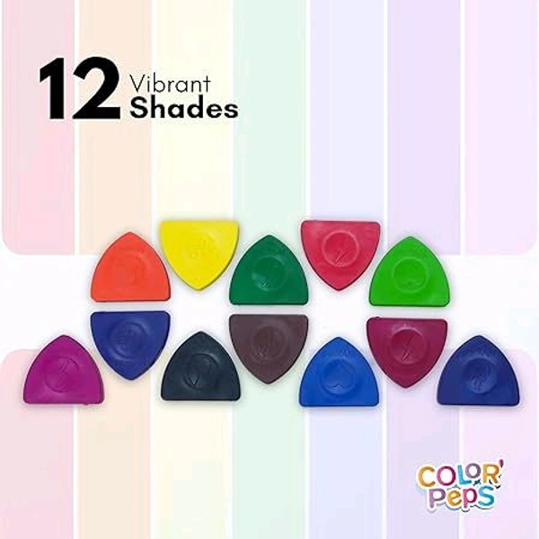 Mapped MAPED MAGIC STONE COLOURS - 12 SHADES|BRIGHT COLOURS|TRINGULAR COLOURS|FIDGET SPINNER SHAPE|NON TOXIC|BIRTHDAY GIFT|HIGHLIGHTER|RETURN GIFT|LONG LASTING|CLEAN AND SAFE|PREMIUM & RICH COLOURS
