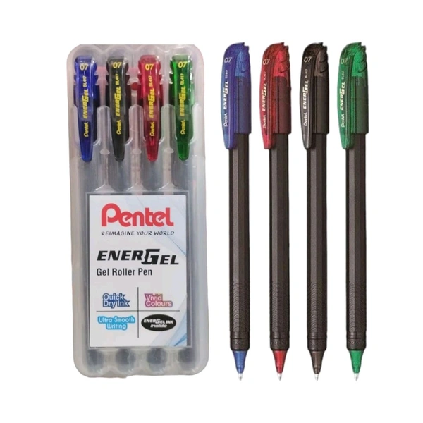 Pentel Energel Roller Pen Set Of 4 ( Blue/Black/Red/Green)