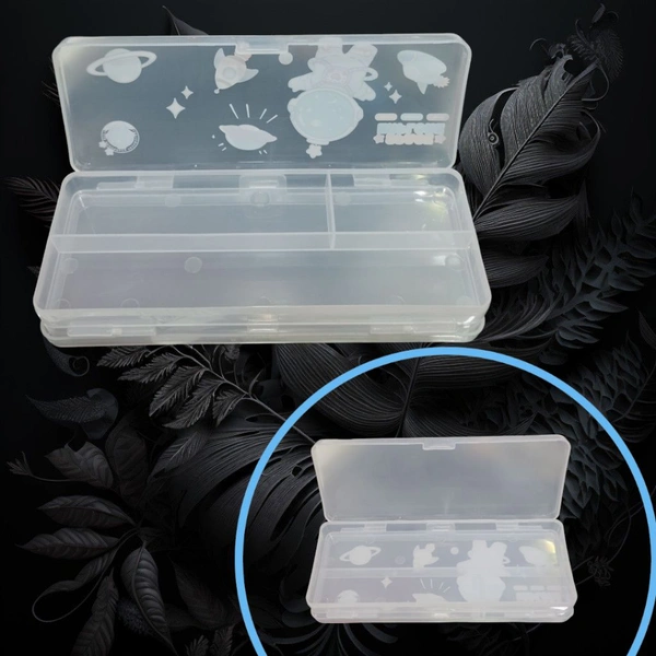 Transparent Space Explore Design Double Decker Pencil Box 