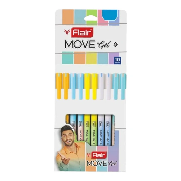 Flair Move Gel Pen Pack Of 10 Pens