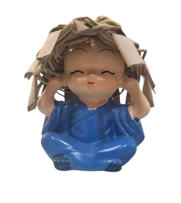  Hat Monk Buddha Idols Set Of 4 Pcs Showpiece for Car Dashboard/Home Decor 