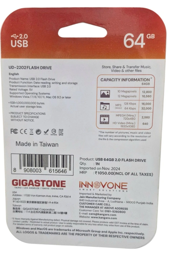 Innovone 64 GB Pen Drive With 5 Year Warranty 
