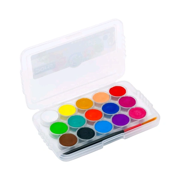 Doms DOMS Aqua Colour Cakes 15 Shades 15 mm Including 1 Brush