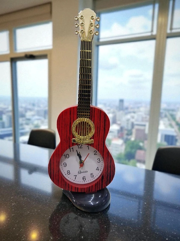 Art Guitar Theme Table Clock