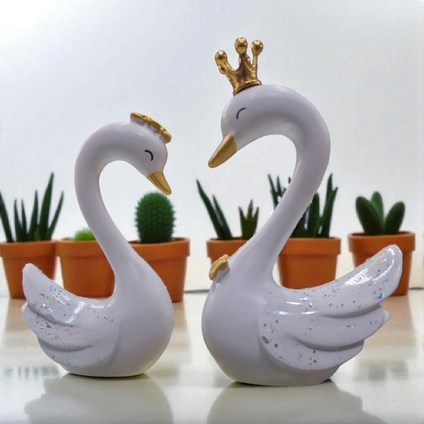 Swan Couple White Colour 