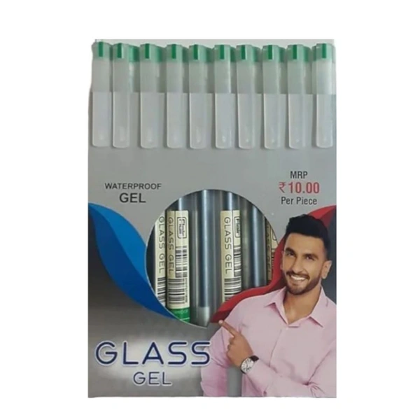 Flair Glass Gel Pen Set Of 10 Pens - Green