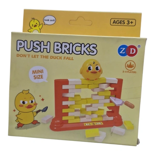 Push Bricks Wall Game For Kids 2-4 Player Game. Dont Let The Duck Fall.