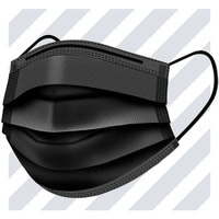 Disposable FaceMask 3 Ply Black Color - 3-Ply, Black