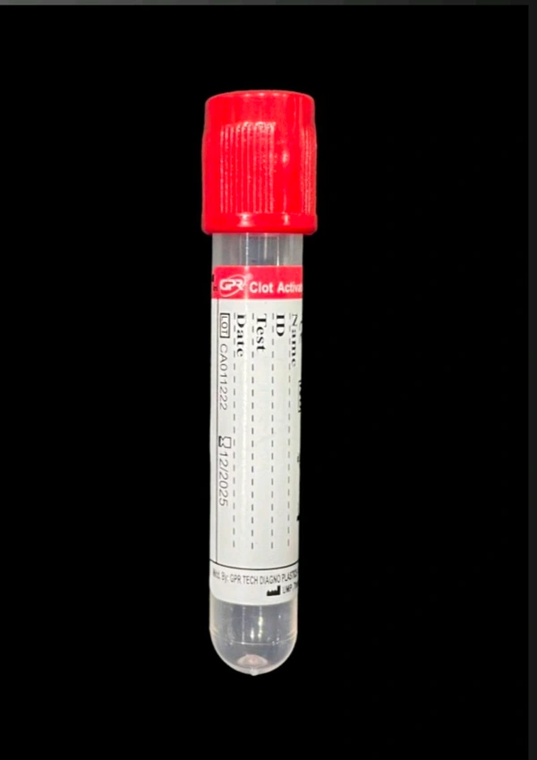 GPR Blood Collection Tubes Red Clot Activator 4ml(double cap) - Red, 4ml
