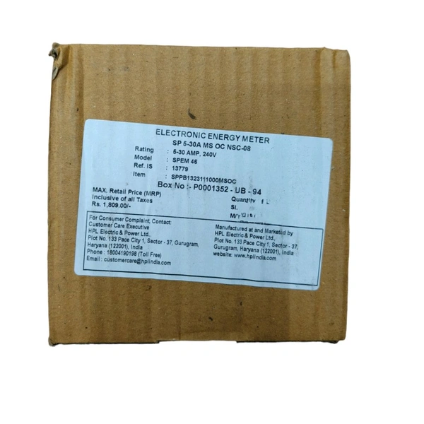 HPL SINGLE PHASE GEN METER ( UNIDIRECTIONAL METER)