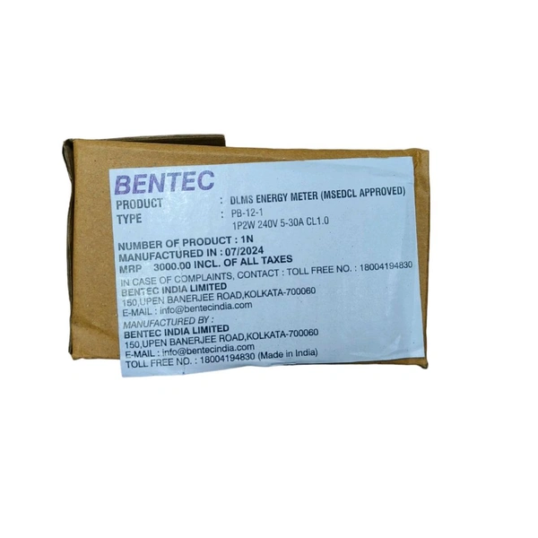BENTEC  SINGLE PHASE GEN METER ( UNIDIRECTIONAL METER)
