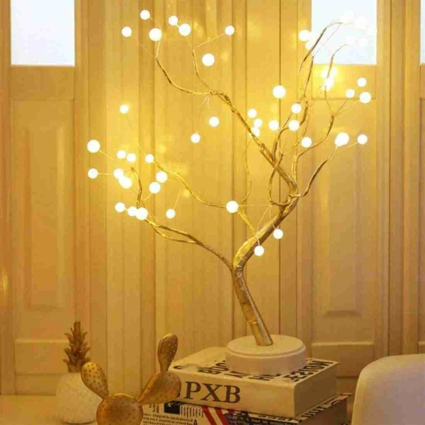 YOUR KART Bonsai Tree Lamp |DIY Artiticial Light Tree Lamp Decoration Festival Holiday Battery/USB Operated (Pearl Node Lamp)  