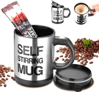 YOUR KART Self Stirring Coffee, Stainless Steel Automatic Self Mixing & Spinning Cup Stainless Steel Plastic Coffee Mug PACK OF 1