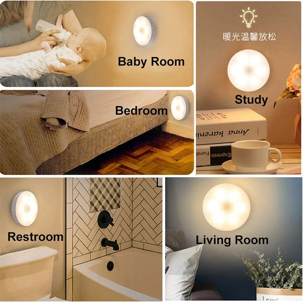 YOUR KART Motion Sensor Light for Home (Pack of 2) with USB Charging Wireless Self Adhesive LED Induction Lamp Sensor Light for Wardrobe Lights with Sensor Night Light for Cupboard Stairs