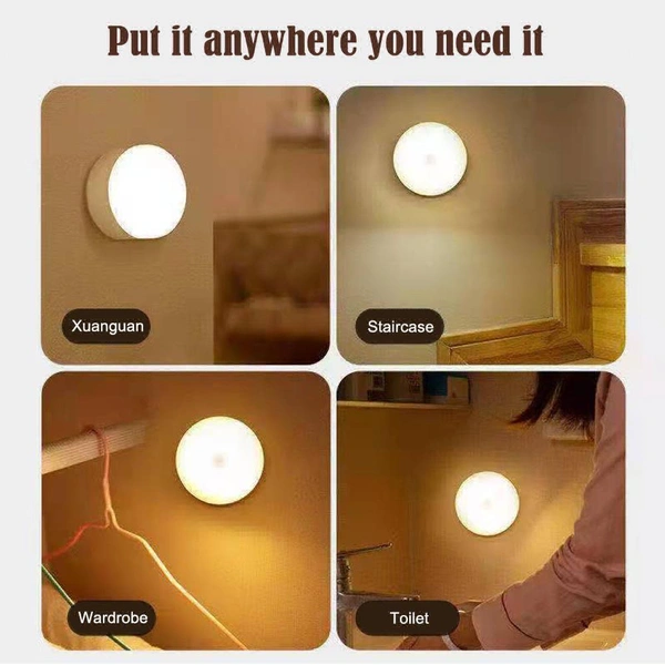 YOUR KART Motion Sensor Light for Home (Pack of 2) with USB Charging Wireless Self Adhesive LED Induction Lamp Sensor Light for Wardrobe Lights with Sensor Night Light for Cupboard Stairs