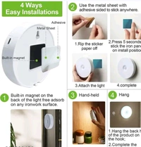 YOUR KART Motion Sensor Light for Home (Pack of 2) with USB Charging Wireless Self Adhesive LED Induction Lamp Sensor Light for Wardrobe Lights with Sensor Night Light for Cupboard Stairs