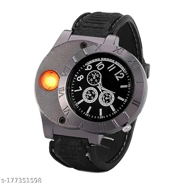 YOUR KART CLASSIC CASUAL DESIGN:- This Is A 2-In-1 Design, Combines Cigar Lighter. The round white dial featuring 3 decorative non-functional sub- dials, analog display, leading edge casual fashion.