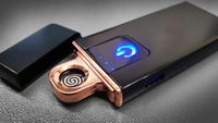 YOUR KART Smart Fingerprint Sensor Lighter USB Rechargeable Lighter Touch Screen Flameless Windproof Cigarette Lighter Double Side Ignition Lighter Smoking Best Gift .