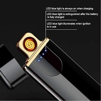 YOUR KART Smart Fingerprint Sensor Lighter USB Rechargeable Lighter Touch Screen Flameless Windproof Cigarette Lighter Double Side Ignition Lighter Smoking Best Gift .