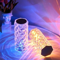 YOUR KART Crystal Rose Table Lamp 16 Colour LED Night Lights for Room Decoration, Photography, Gift, Bedroom, usb Rechargable (With Remote)