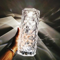 YOUR KART Crystal Rose Table Lamp 16 Colour LED Night Lights for Room Decoration, Photography, Gift, Bedroom, usb Rechargable (With Remote)