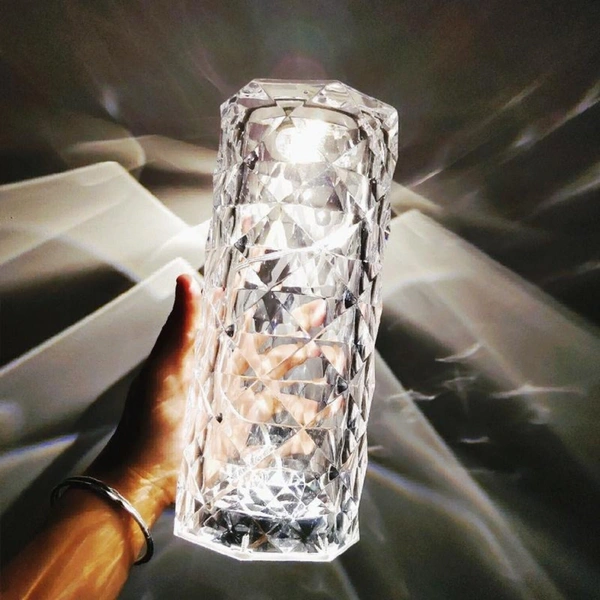 YOUR KART Crystal Rose Table Lamp 16 Colour LED Night Lights for Room Decoration, Photography, Gift, Bedroom, usb Rechargable (With Remote)