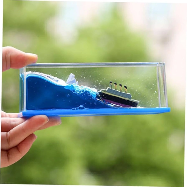 YOUR KART Cruise Ship Fluid Drift Bottle, Unsinkable  Cruise Ship Toy in  Liquid Wave Cruise Fluid Ship Decoration, Cruise Ship Milk & Cookies Scratch (Multi)