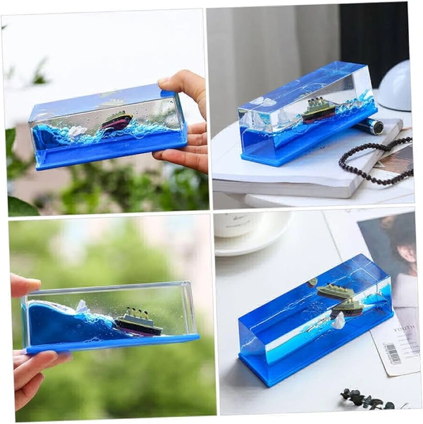 YOUR KART Cruise Ship Fluid Drift Bottle, Unsinkable  Cruise Ship Toy in  Liquid Wave Cruise Fluid Ship Decoration, Cruise Ship Milk & Cookies Scratch (Multi)