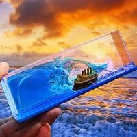 YOUR KART Cruise Ship Fluid Drift Bottle, Unsinkable  Cruise Ship Toy in  Liquid Wave Cruise Fluid Ship Decoration, Cruise Ship Milk & Cookies Scratch (Multi)