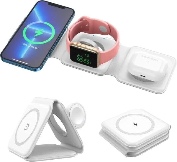 YOUR KART  Teresa 3 in 1 Wireless Charger | Watch , Ear pods, Phone |