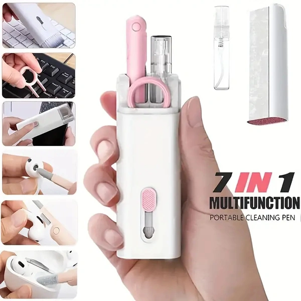 YOUR KART 7 IN 1 ELECTRONIC CLEANER KIT, CLEANING KIT FOR MONITOR KEYBOARD AIRPODS, SCREEN DUST BRUSH INCLUDING SOFT SWEEP, SWIPE, AIRPOD CLEANER PEN, KEY PULLER AND SPRAY 