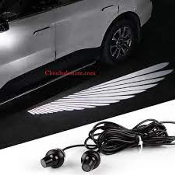 YOUR KART  Motorcycle LED Angel Wings Style Light Waterproof, Universal fit for All Motorcycle and Car Models (White Color Angel Wings Reflection) (Pack of 2)