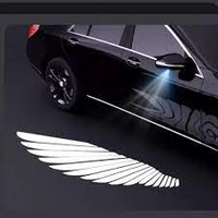 YOUR KART  Motorcycle LED Angel Wings Style Light Waterproof, Universal fit for All Motorcycle and Car Models (White Color Angel Wings Reflection) (Pack of 2)