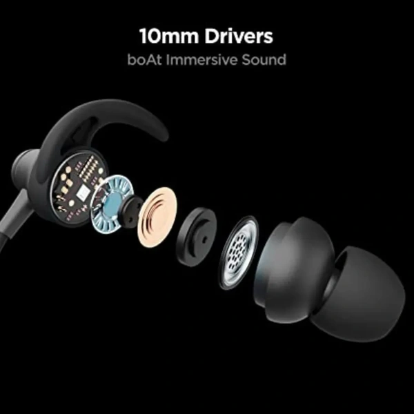 BoAt Rockerz 235 V2, Blutooth Wireless Neckband Earphone Black Colour  - Black