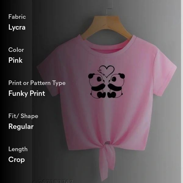 Cute Panda printed top tunic for girls nd Women - S