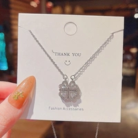 LOVE HEART pendant Necklace Rose Diamond Leaf CLOVER  Heart 