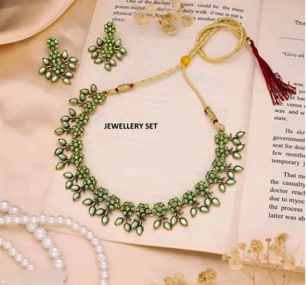 Gold Plated Necklace Set With American Diamonds 