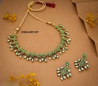 Gold Plated Necklace Set With American Diamonds 
