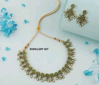 Gold Plated Necklace Set With American Diamonds 