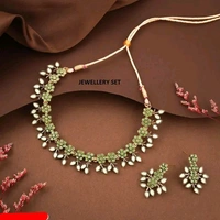 Gold Plated Necklace Set With American Diamonds 