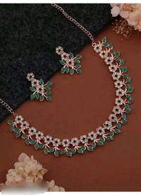 BR Jewellery New Rose Gold Plated Diamond Necklace 