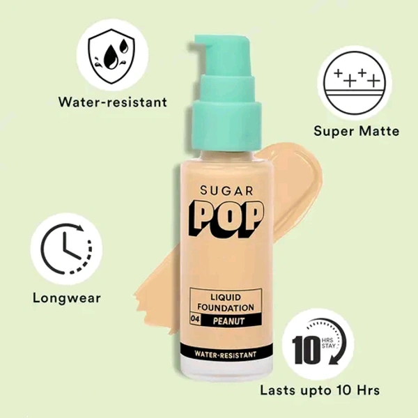 Liquid Foundation - 04 Peanut | Water Resistant(30 ML)
