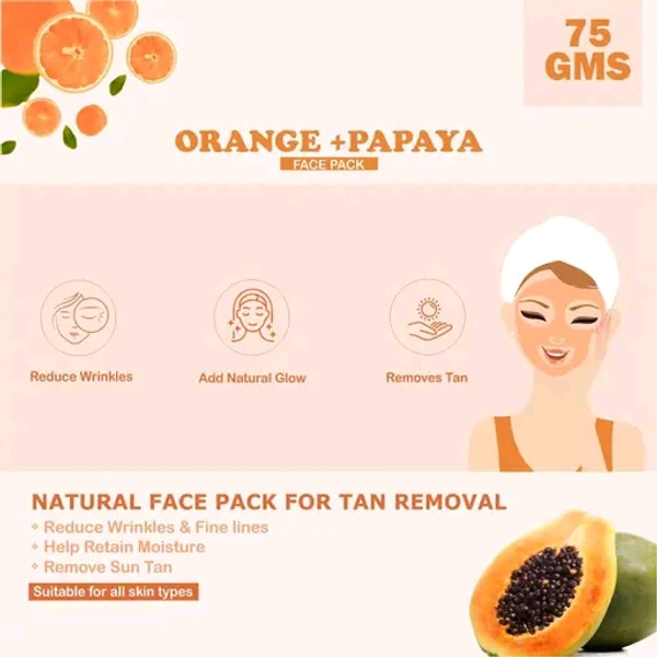 Kimayra Organic Orange + Papaya Face Pack Powder For Tan Removal