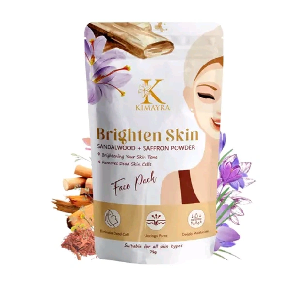 Kimayra Sandalwood + Saffron Face Pack Powder For Brighter Skin Tone
