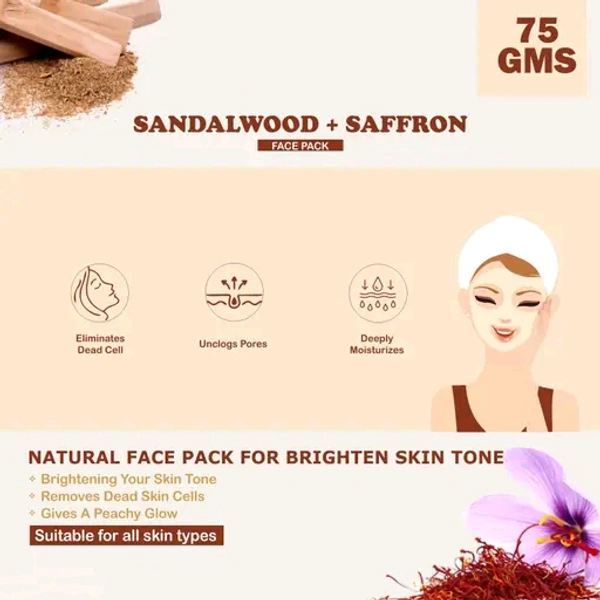 Kimayra Sandalwood + Saffron Face Pack Powder For Brighter Skin Tone