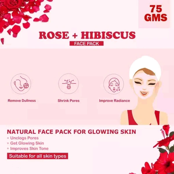 Kimayra Rose + Hibiscus Face Pack Powder For Rejuvenating Skin